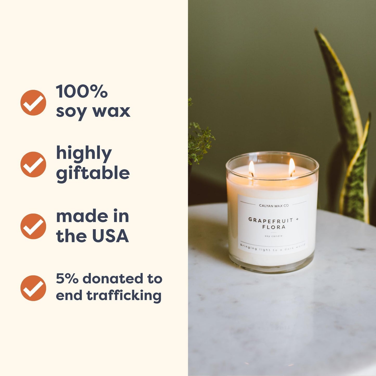 Calyan Wax Co. Aspen & Fog 2 Wick Scented Candle - 37 Hour Burn - Luxury Clean Soy Wax Candles - Long Lasting Large Glass Jar Candle for Home - 8.8oz