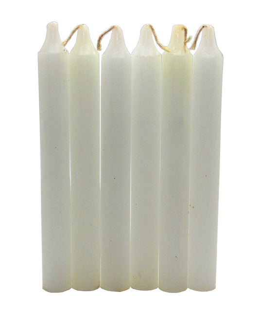 Govinda - Taper Candle 6 Inch - White - Pack of 36