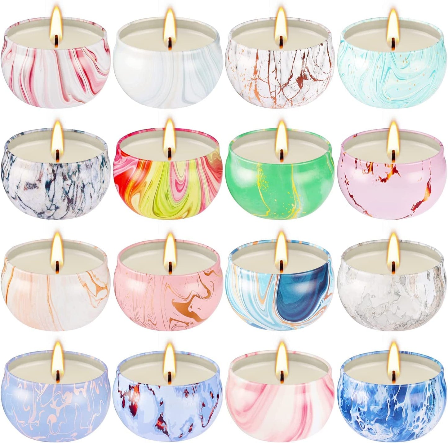 Mother's Day Scented Candles Gifts Set 16 Pack Soy Wax Travel Tin Jar Candles for Home 2.5 OZ Aromatherapy Candles for Mom for Christmas, Birthday, Thanksgiving, Mother's Day…