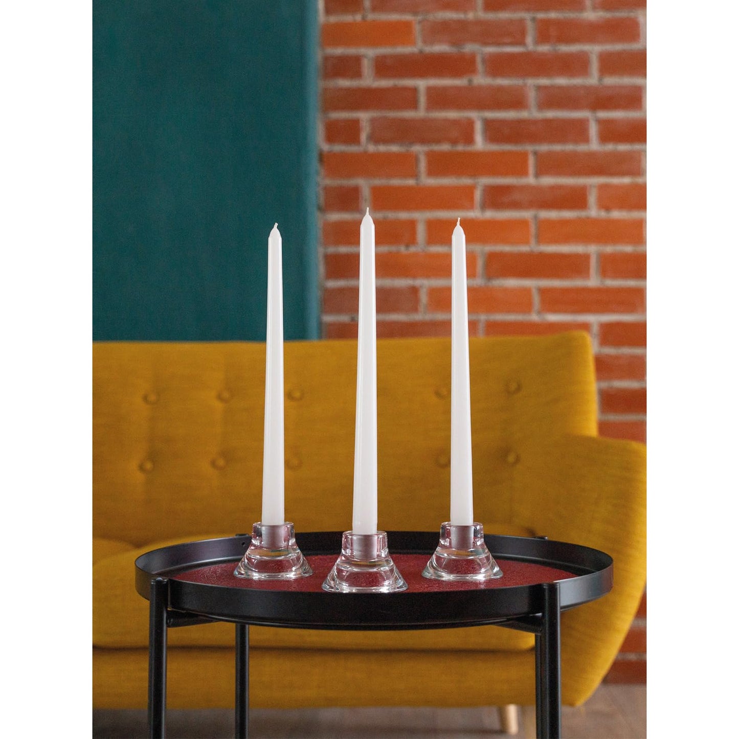 CANDWAX 12 inch White Taper Candles - Set of 4 Tapered White Candle Sticks Ideal for Christmas Decor - Unscented Dripless Smokeless Long Burning Tall Candles - Christmas Candlesticks for Home Decor