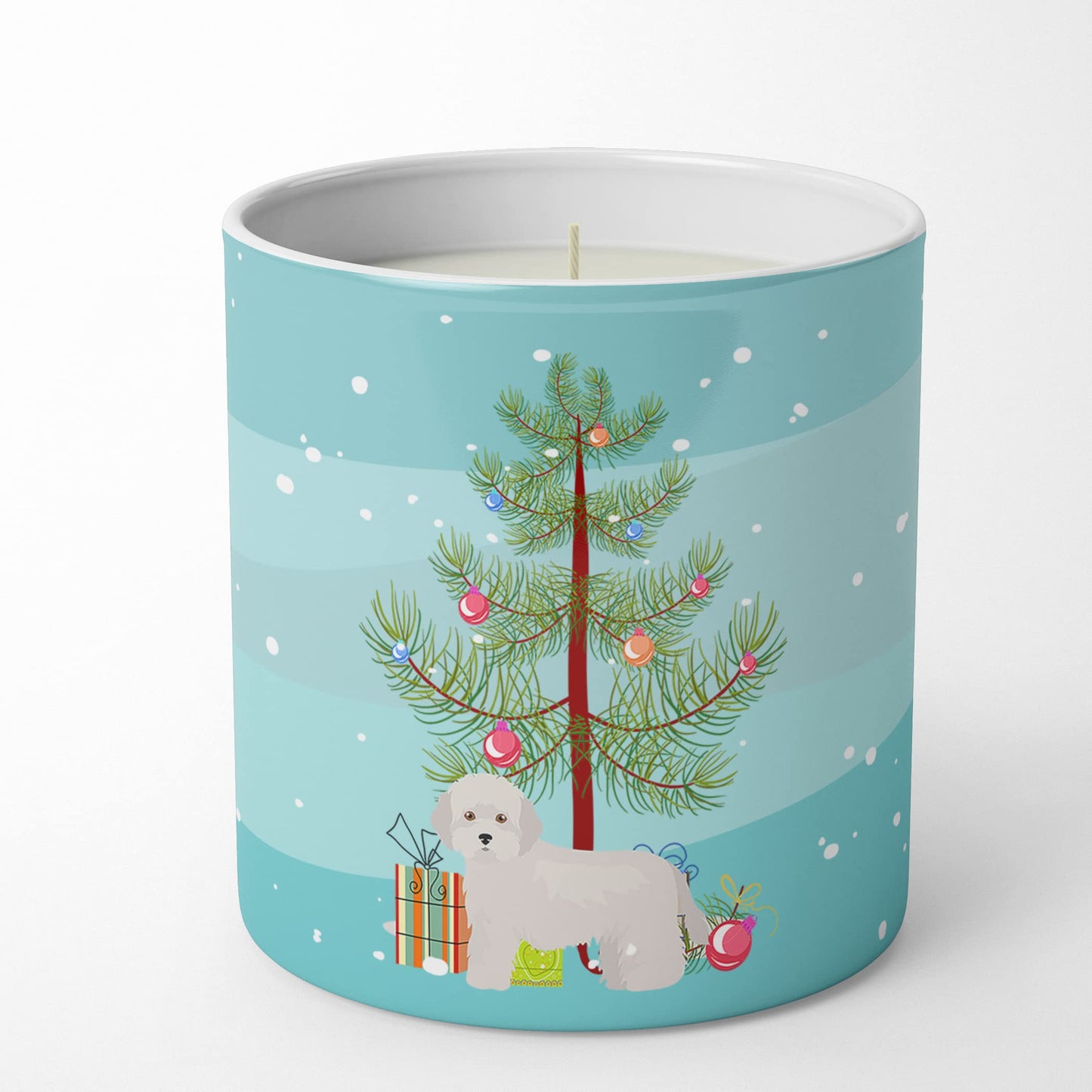 Caroline's Treasures CK3449CDL Cyprus Poodle Christmas Tree 10 oz Decorative Soy Candle Nature Soy Wax Essential Oil Home Decor Ideal for Bedroom Kitchen Bath Office Gift, 10 oz