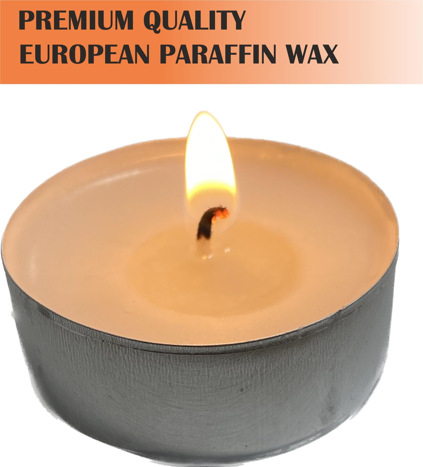 Generic Premium European Wax Tea Light Candles - Bulk Pack of 100 | Long-Lasting, Smokeless & Dripless | Ideal for Weddings, Romantic Nights & Home Decor (100 of Pack), White