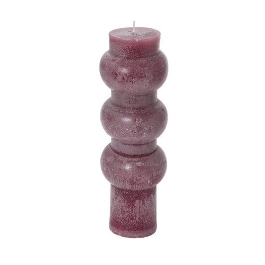 Creative Co-Op Unscented Totem Pillar, Pinot Candles, 3" L x 3" W x 9" H, Purple