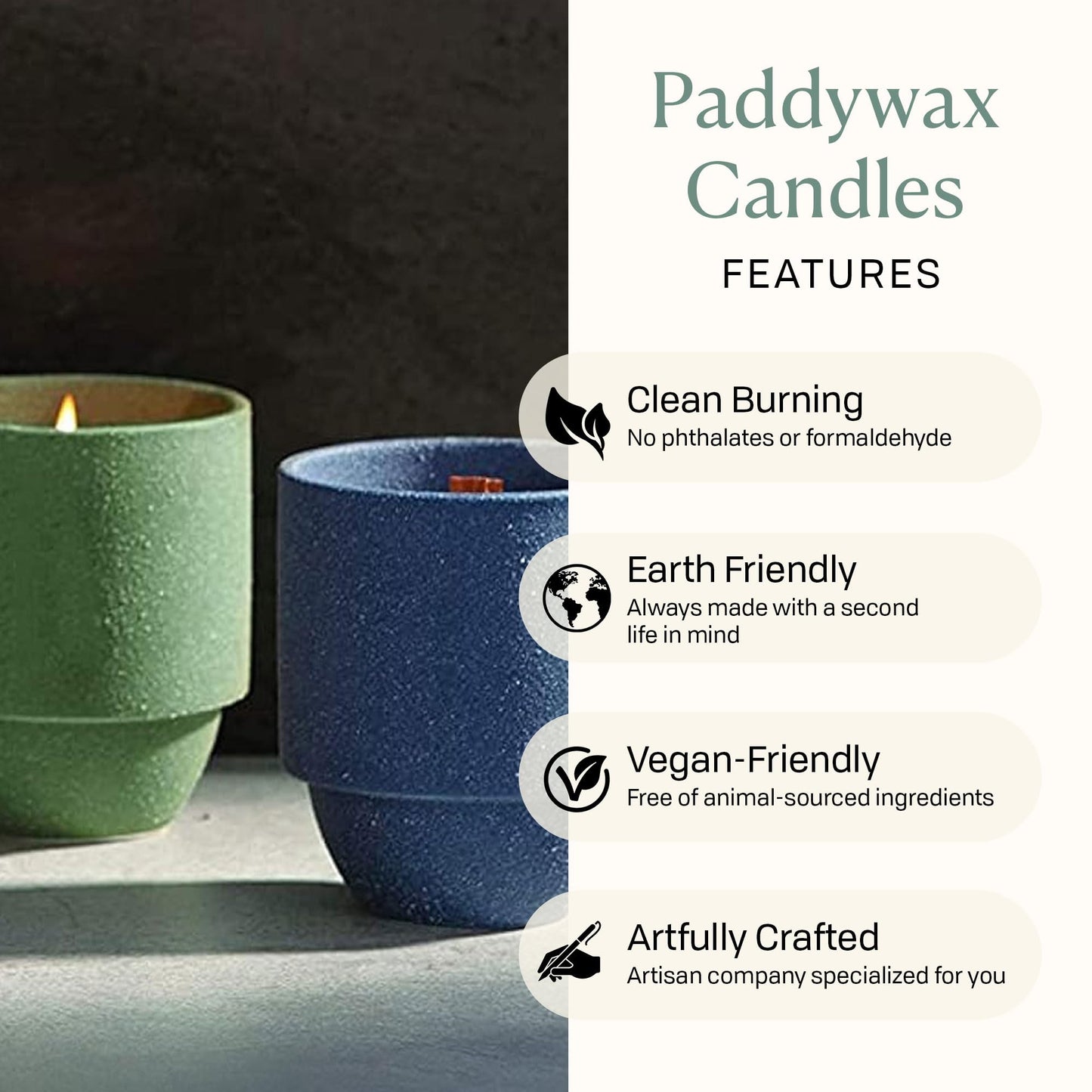 Paddywax Parks, Yosemite Scented Candle in Reusable Ceramic Jar with Crackling Wood Wick, Soy Candle with Approx. 77 Hour Burn Time, Decorative Gift Candles for Home, Cottonwood & Oak Scent, 11 oz
