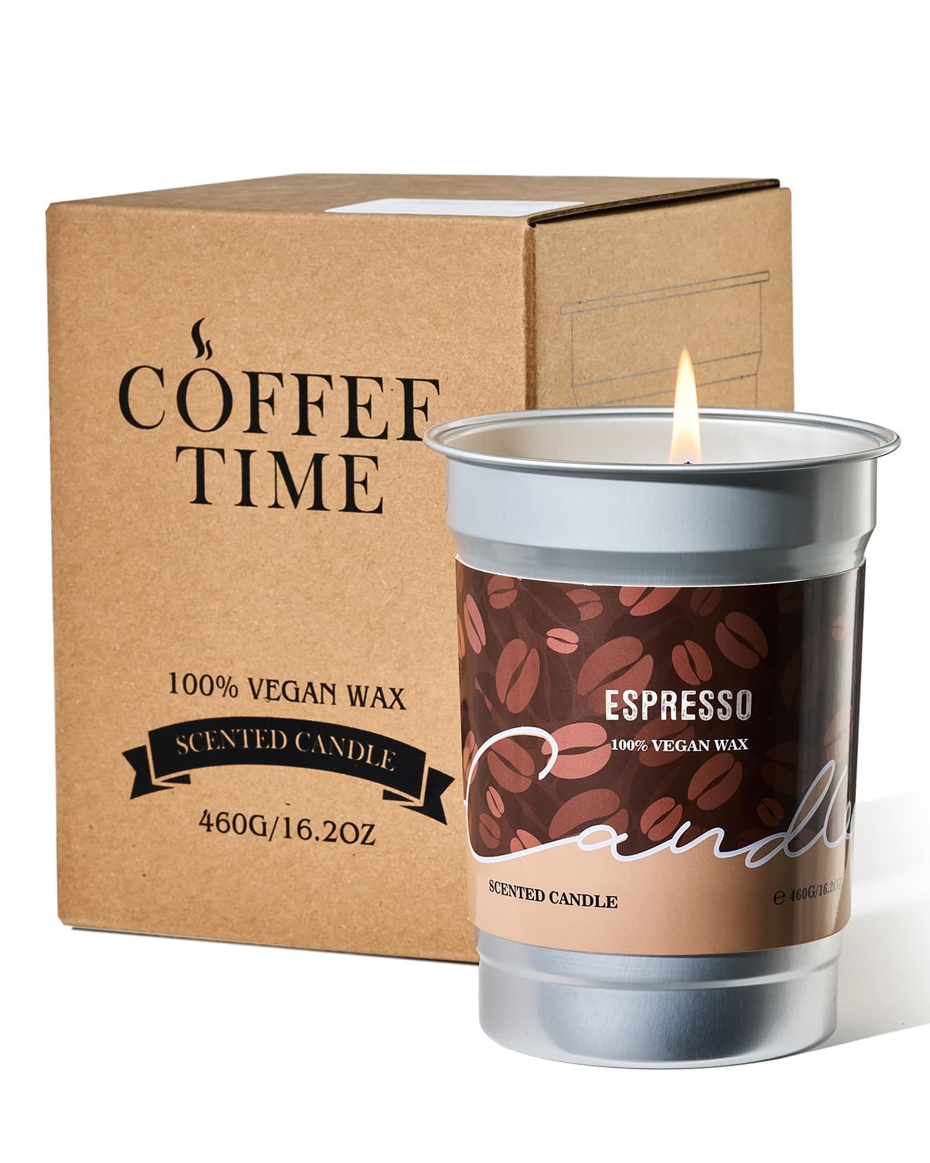 M&SENSE Espresso Candles Black Coffee Scented, 16.2oz
