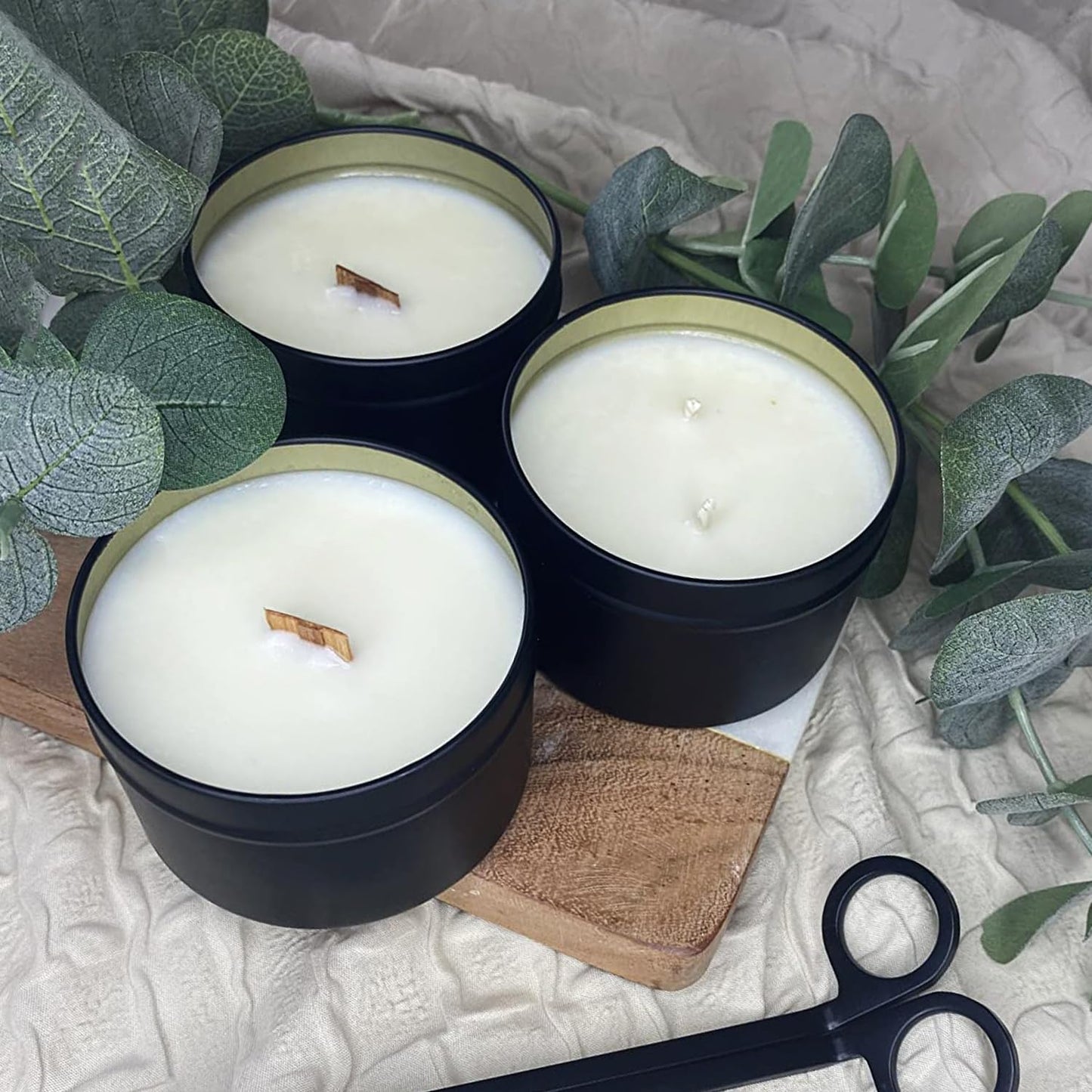 GENHAKON 24 Packs 4 oz Black Candle Tins, Bulk Candle Making Tins, Candle Jars, Candle Containers for Making Candles