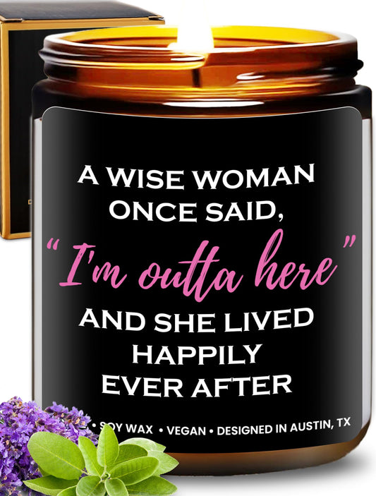 Funny Divorce Candle, Cool Retirement and Divorce Gifts for Women, Best Gift for Women, Unique Farewell Presents for Colleagues Coworker Teacher, Happy Retirement Ideas for Her