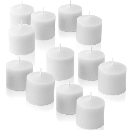 White Jasmine Scented Votive Candles, Set of 12-1.25" Wax Candles for Home, Scented 10 Hour Burn Time - Aromatherapy, Spa Ambiance, Table Centerpieces & Home Décor