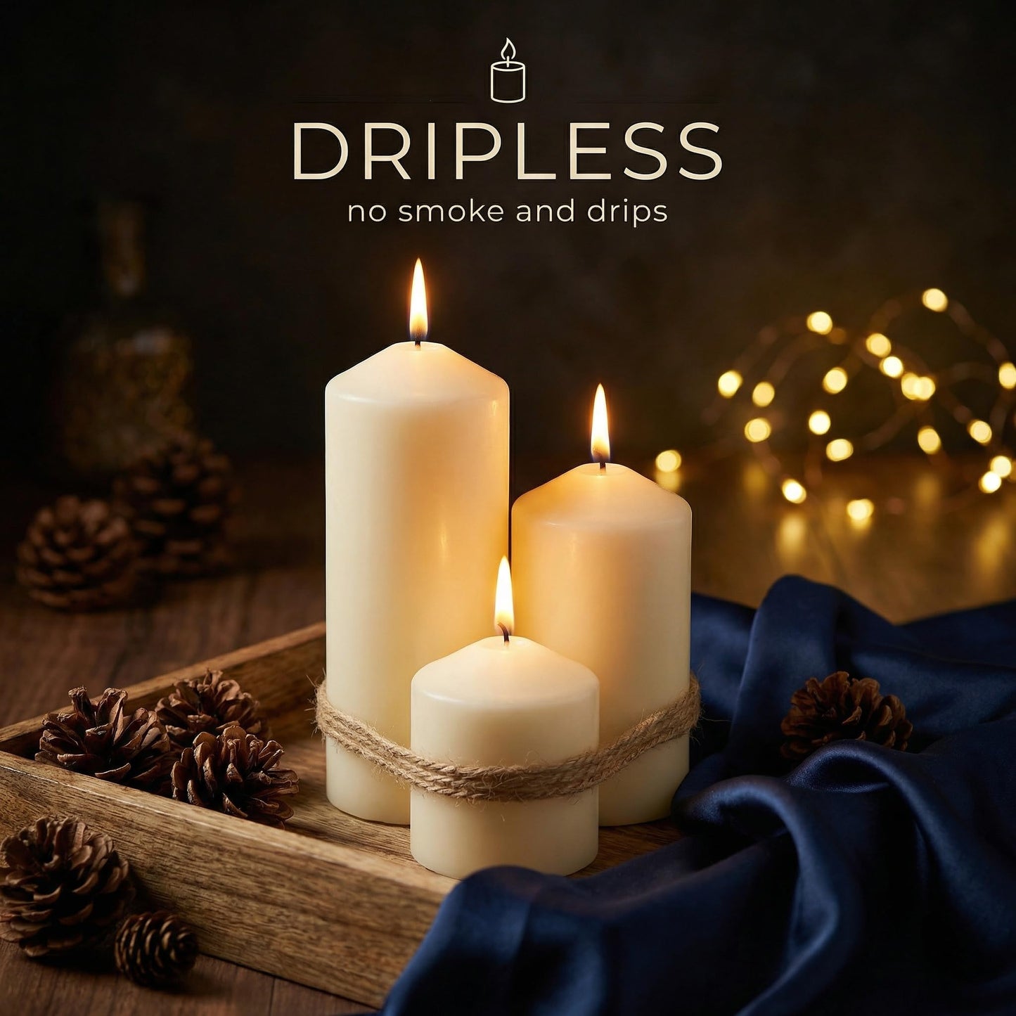 36 Pcs Individually Wrapped Pillar Candles Bulk, 2x3 2x6 2x8 Inch, Unscented Dripless Smokeless, Hurricane Candles for Wedding Party, Spa, Home Decor (36 Ivory Pointed-tip, 2 x 3/6/8 Inch)
