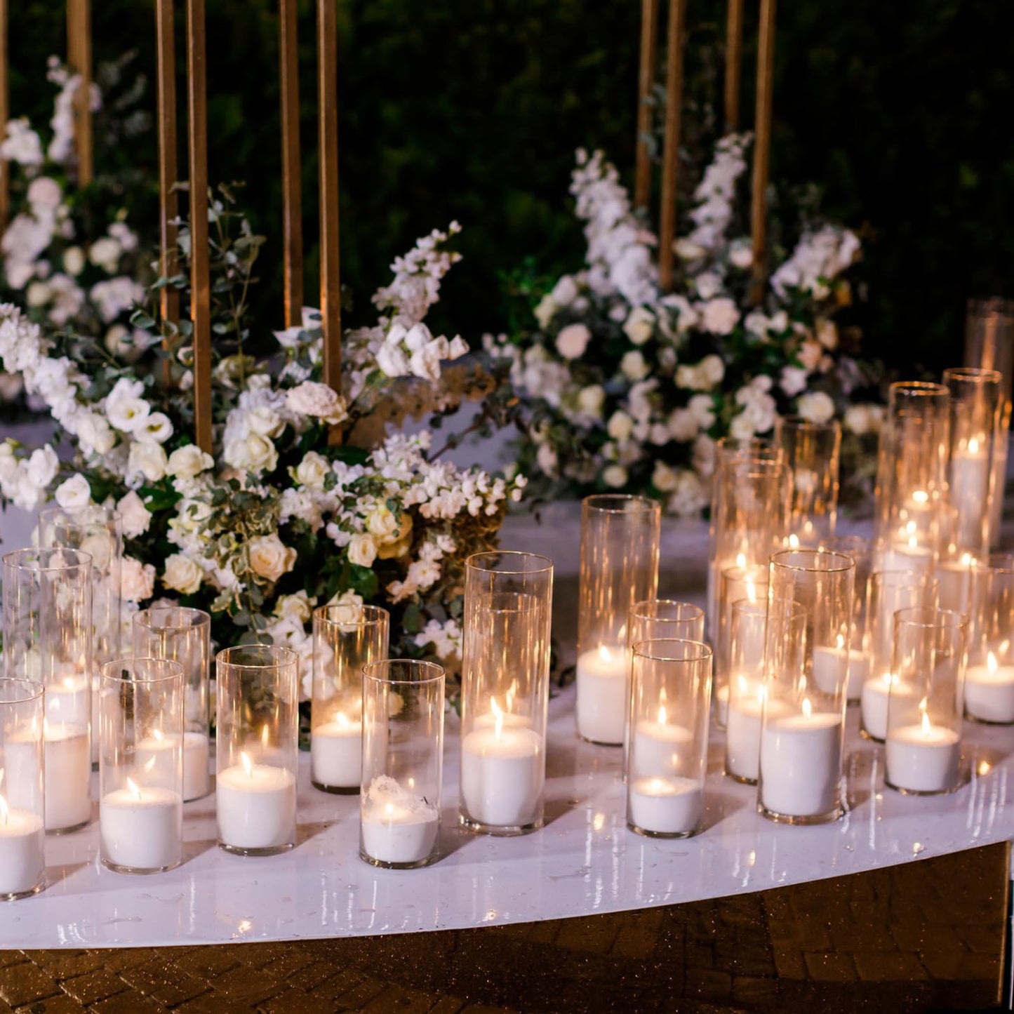 Didaey 48 Pcs Thin Cylinder Vases Set for Centerpieces 2.5'' Diameter 2mm Thickness Clear Glass Vase Hurricane Floating Candle Holder for Wedding Table Decoration (2.5'' X 5'',6'',8'')