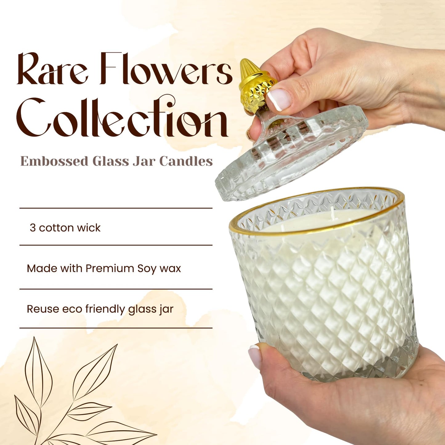 VIONAMI Luxury Scented Candle Gift, Black Bat Rare Flower Fragrance Soy Candle in Glass Jar, 14.8oz, 80Hr Burn, Scented Candles for Women, Birthday Gift for Her, Luxury Candles for Women