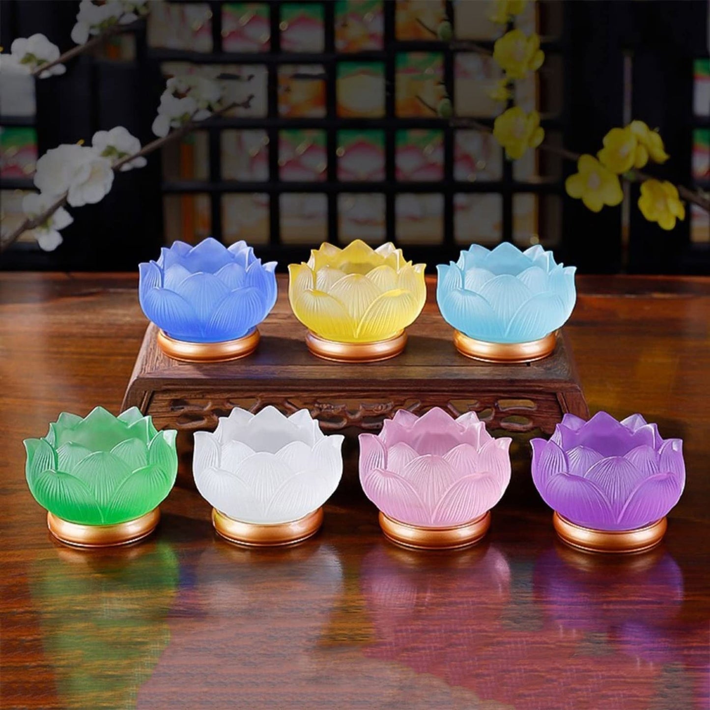 cfycfy987 Candelabra Glazed Lotus Candlestick Household Decoration Ornaments Candle Holder Household Offering Lamp Holder Candle Sticks Holder(Green)