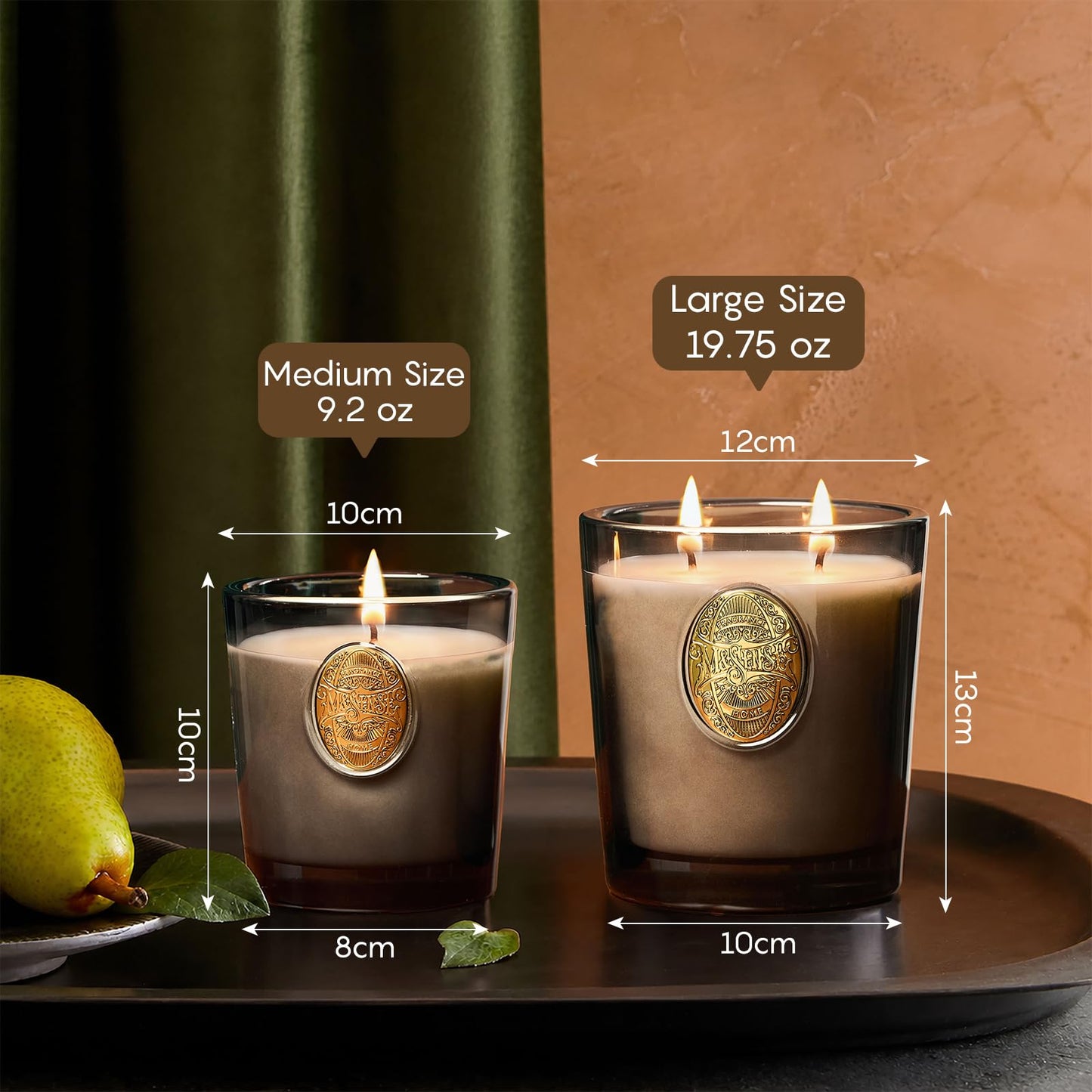 M&SENSE Natural Soy Candle | Oud Wood & Black | 9.2 oz, 50H Burn Time | Luxury Scented Candle for Relaxation, Gifting, Home Décor | Ideal for Bedroom, Office, Party Ambiance