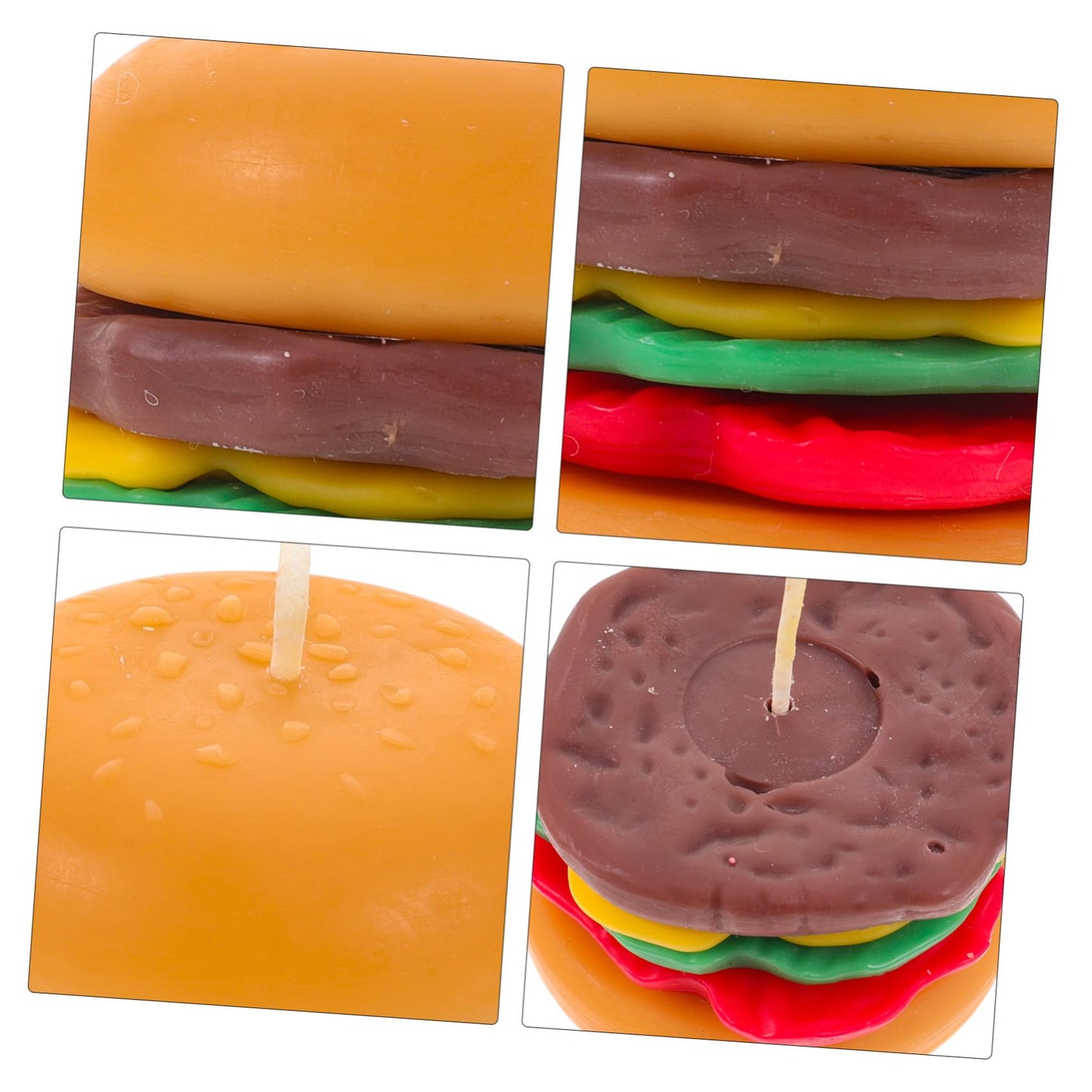 VICASKY Burger Shaped Scented Candle Mini Tealight 6.5x6.5cm Handmade Aromatherapy Soy Wax Decorative Birthday Home Desktop Ornament