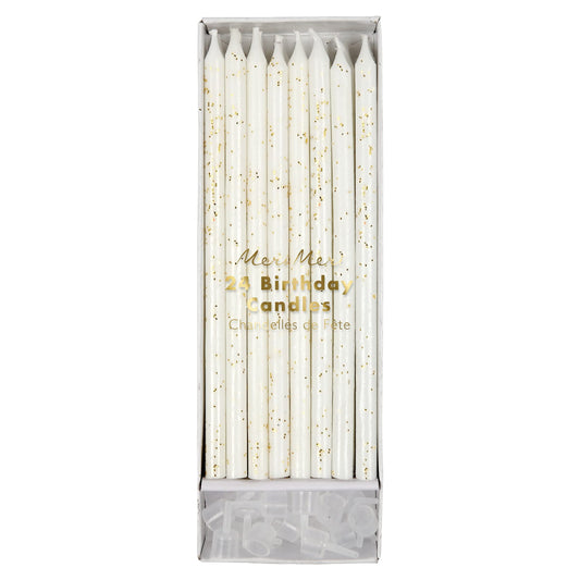 Meri Meri Glitter Birthday Candles (Pack of 24), 5.75" Tall, Unscented Meri Meri Candles