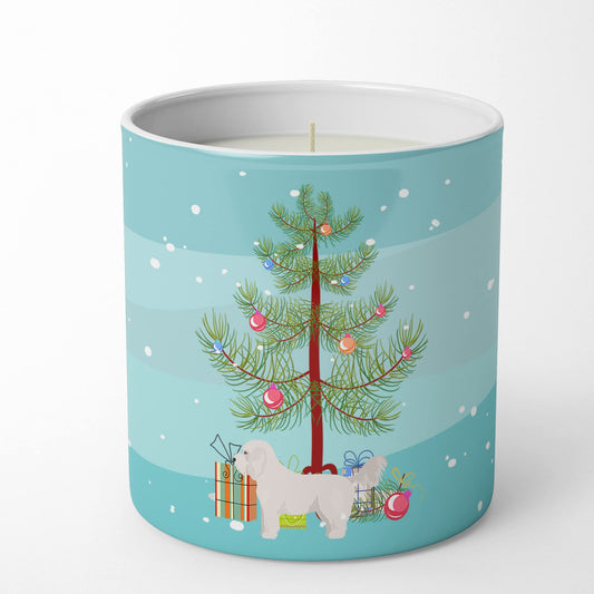Caroline's Treasures CK3805CDL Bichpoo White Christmas Tree 10 oz Decorative Soy Candle Nature Soy Wax Essential Oil Home Decor Ideal for Bedroom Kitchen Bath Office Gift, 10 oz