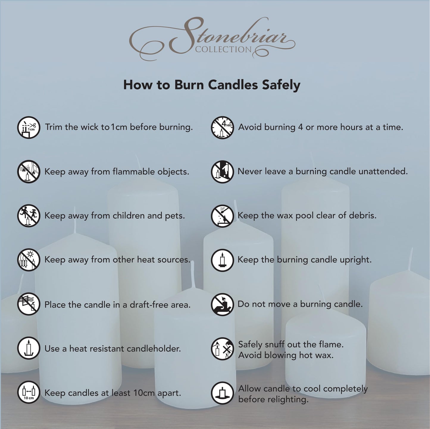 Stonebriar Unscented White Tall Pillar Candles, 35 Hour Burning Candle Pillars, Perfect for Decor, Weddings, Emergencies 3" X 4", 6 count