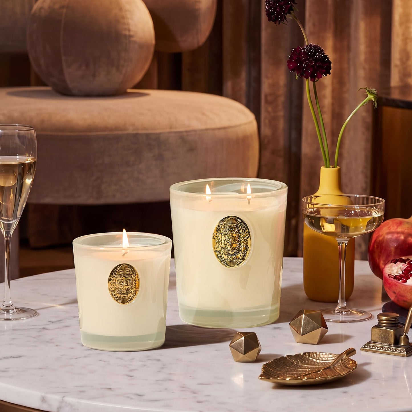 M&SENSE Natural Soy Candle | Creamy Vanilla Pie & White | 9.2 oz, 50H Burn Time | Luxury Scented Candle for Relaxation, Gifting, Home Décor | Ideal for Bedroom, Office, Party Ambiance