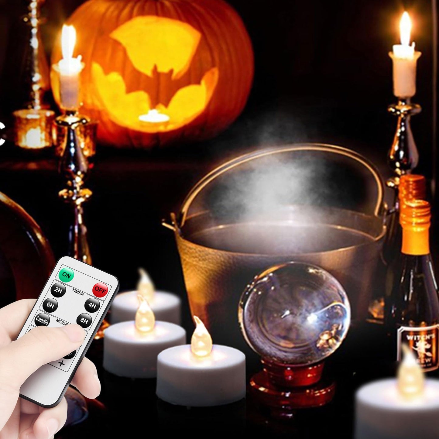 Hanzim Tea Light Candles with Remote Control,Flickering Flameless LED Candle,Long Lasting 400+Hours,Battery Operated,with Timer for Home Decoration Seasonal &Festival Celebration WarmWhite (50pcs)