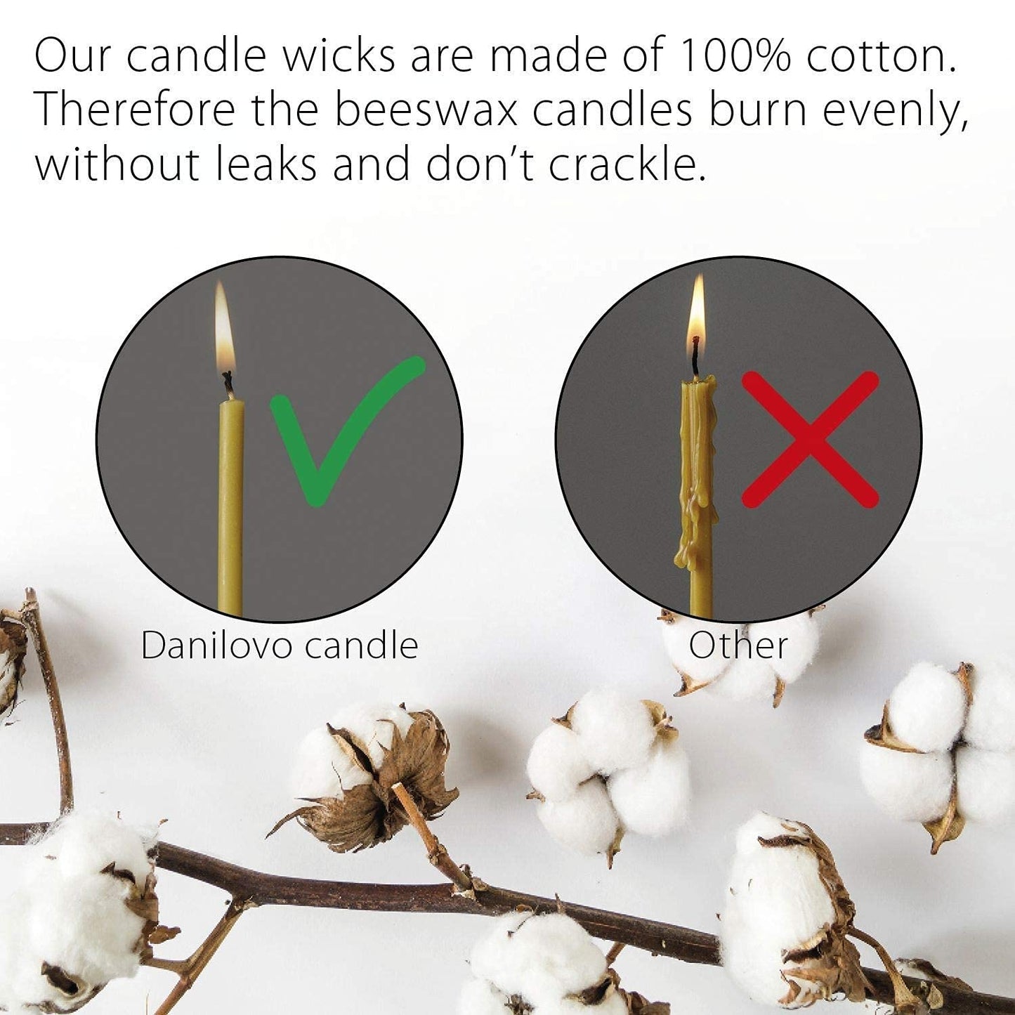 Danilovo Pure Beeswax Candles - Honey-Scented, Decorative Thin Taper Candles - Ideal for Birthday Decoration or Church Prayers - Drip Free, Tall & Smokeless Pack of 400 pcs, 7.3 x 0.24 inch