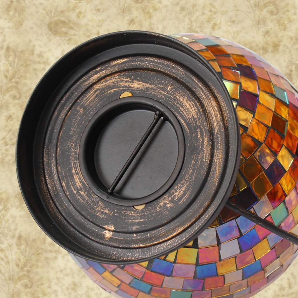 XILIN-1987 Candle Holderss European Mosaic Candle Holder Wrought Iron Glass Candlestick Simple Home Furnishings Decorative Candlestick (Color : B)