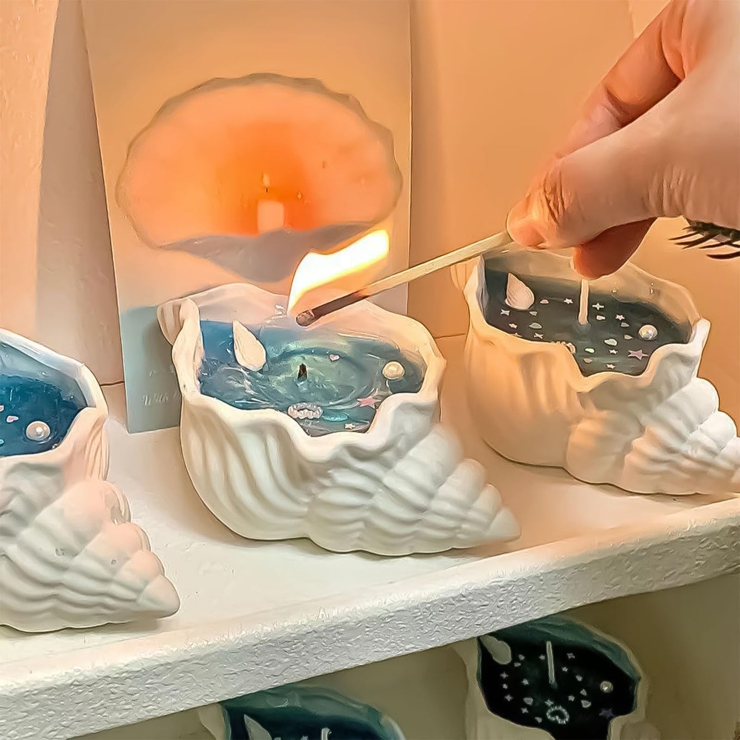 4 Pack Scented Candles for Home Small Candles Candles Gifts Sets for Women Men Birthday Thanksgiving Christmas Valentine's Mother's Day (Light Blue &Orange) (Light Blue &Orange)