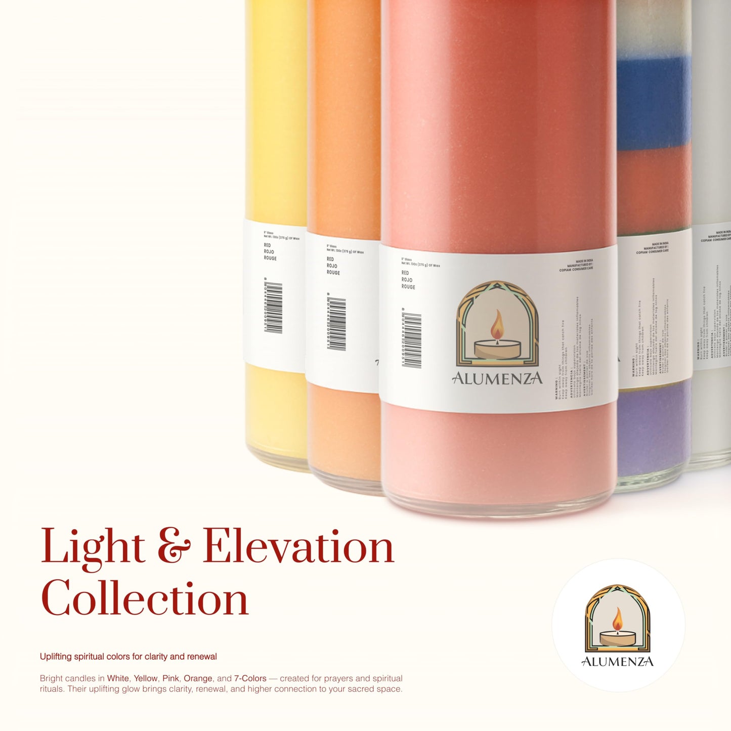 Alumenza Bulk 3 Pack San Miguel Arcangel Candle in Glass Jar 90 Hours – Paraffin Wax, Clean Burning Unscented | Large & Tall Devotional Prayer Pillar Candles for Home, Memorial, Rituals