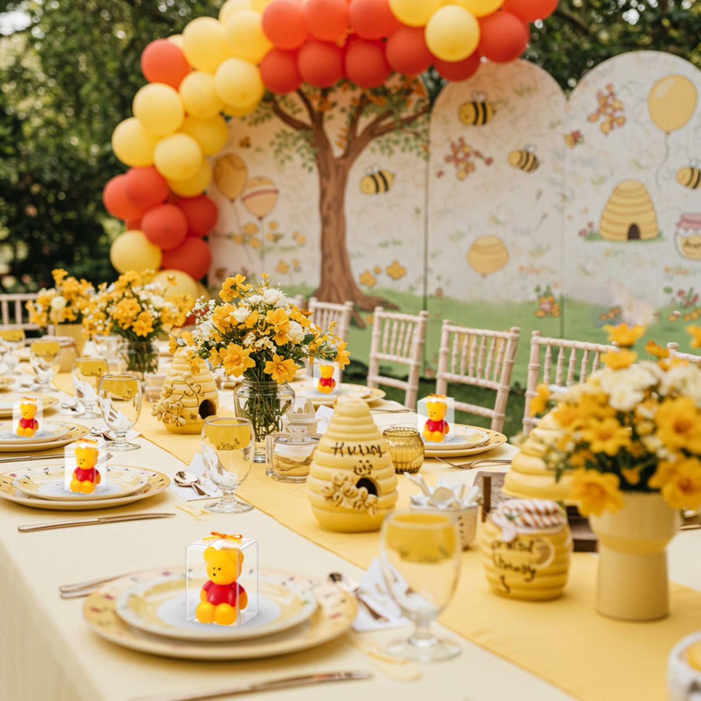 Dansib 15 Pcs Bear Baby Shower Candle Favors for Guest Bear Party Favors Baby Shower Candles Bulk for Gifts Party Decorations (Yellow)