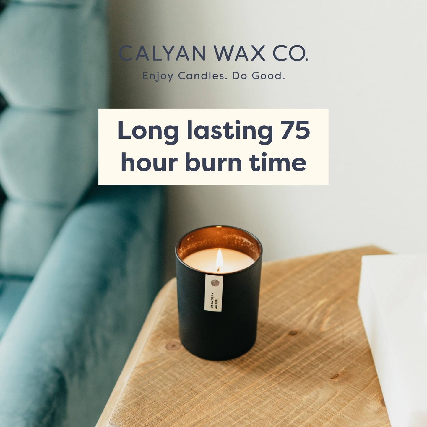 Calyan Wax Co. Evergreen & Eucalyptus Scented Candle - 75 Hour Burn - Luxury Clean Soy Wax Candles - Long Lasting Black Tumbler Jar Candle for Home - 10.2oz