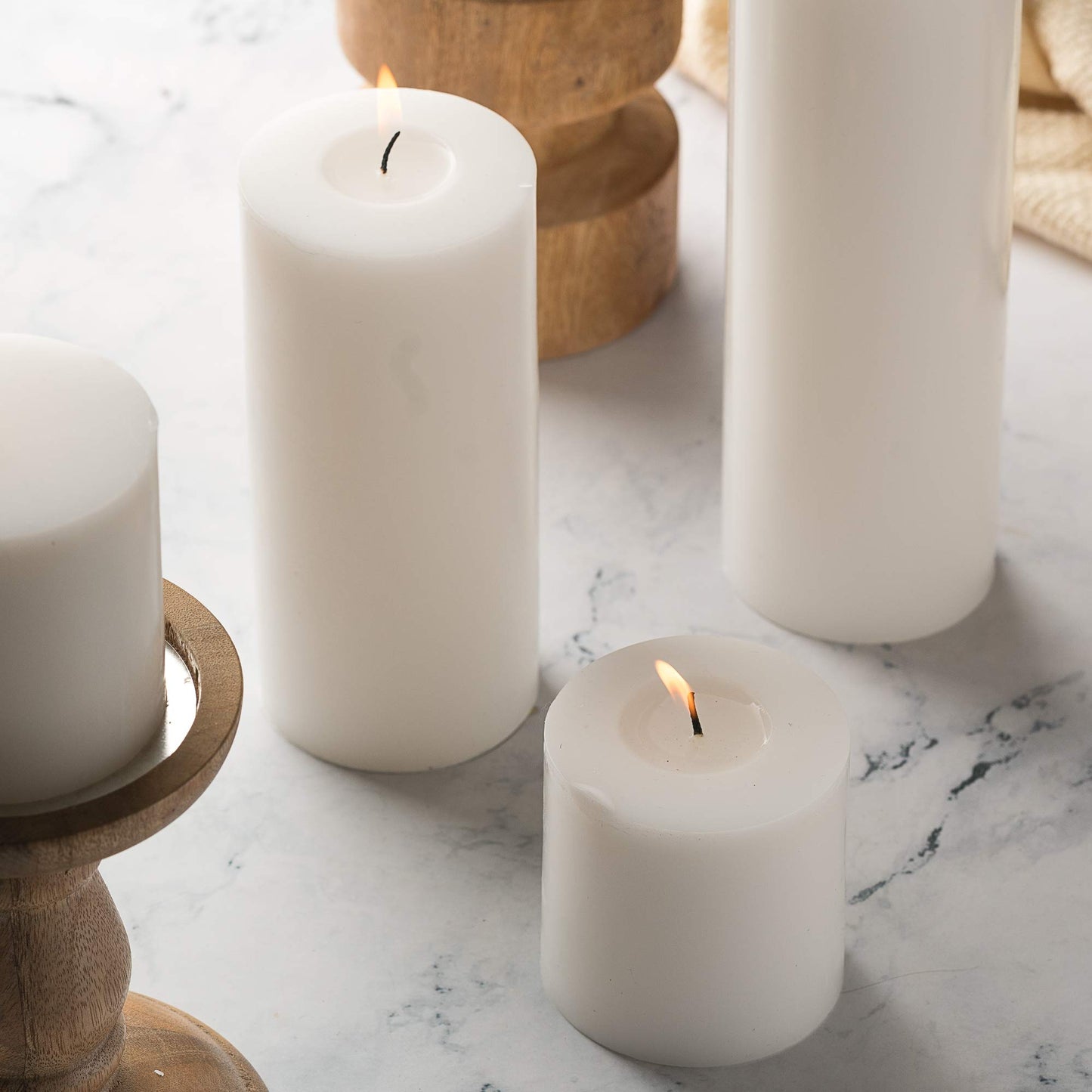 HomeLights Pillar Candles - 2.7x6 inch | 60 Hours Burning, 6 Count - White Unscented Smokeless European Pillar Candles - Perfect for Wedding, Parties, Spas, Home Gatherings and Dinner