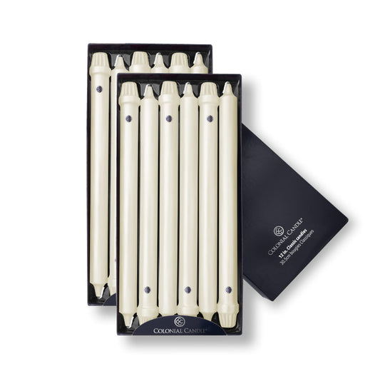 Colonial Candle Ivory Unscented 12 Inch Classic Candles