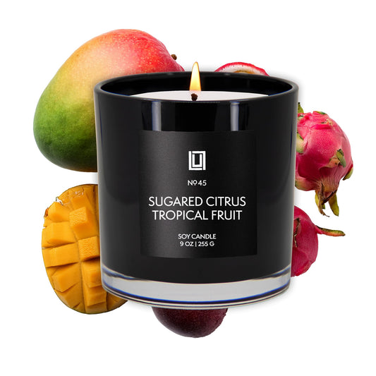 Lulu Candles | Sugared Citrus & Tropical Fruit Scented Candle | Bright Citrus & Sweet Tropical Fragrance | Luxury Soy Jar Candle | Highly Scented, Long Lasting Burn | Home Fragrance Decor (9 Oz.)