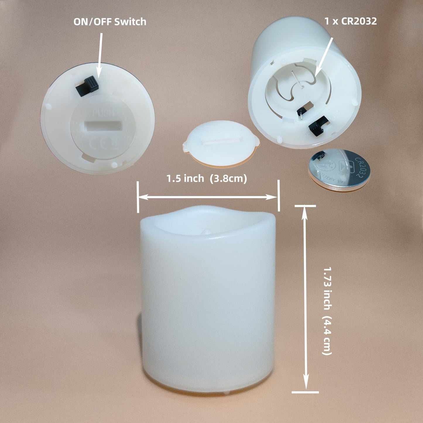 Smallpenglai 12 Pack Flameless Votive Candles Flickering Electric Fake Candles LED Battery Operated Tea Lights for Home Wedding Decor Party Table Halloween Christmas Decorations, White Glow