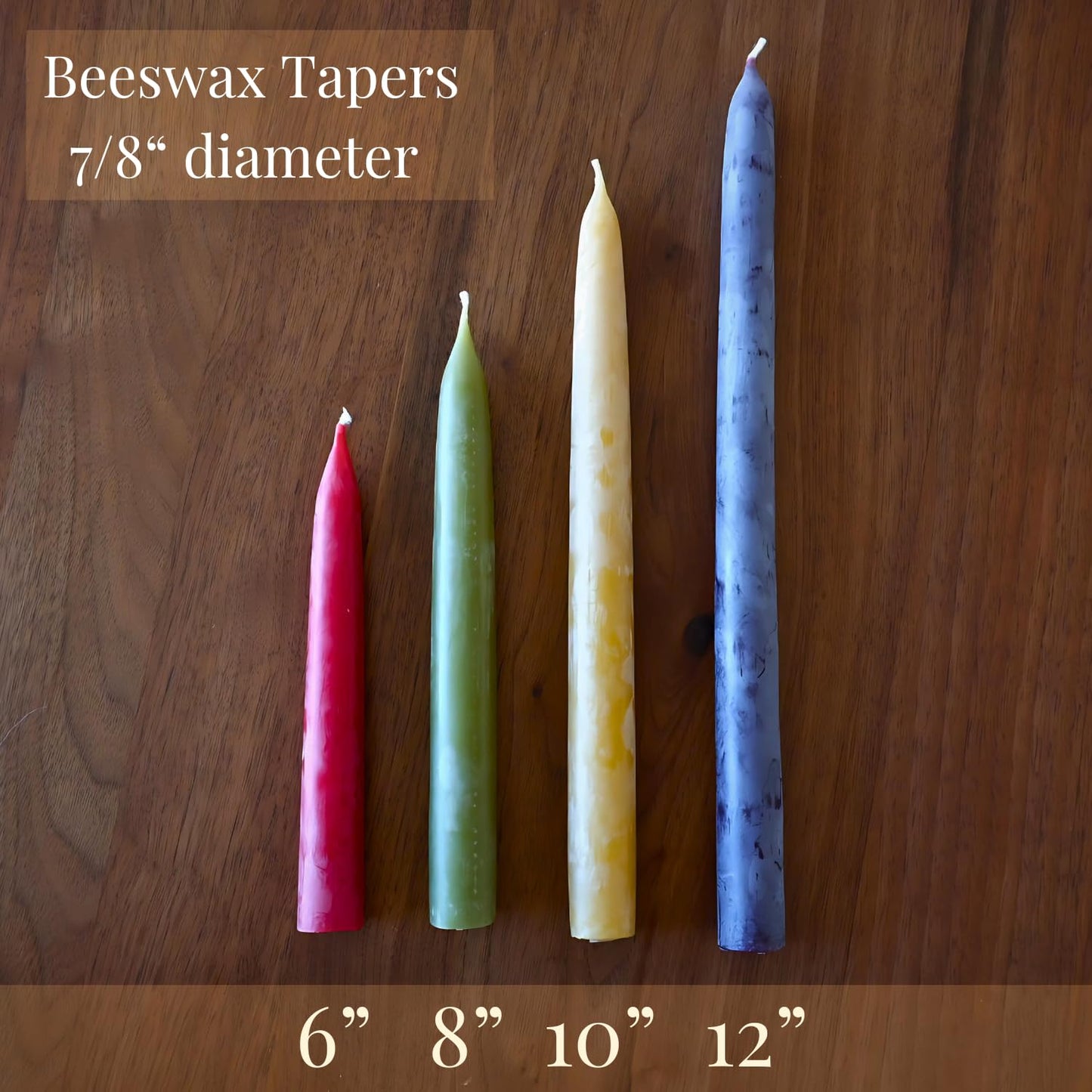 Candlestock Beeswax Taper Candles – Standard 7/8" Diameter, Pure 100% Natural USA Beeswax, Cotton Wick, Dripless, Long-Burning, Handmade in Woodstock, NY- 10 Inches - 1 Pair (2 Candles) - Teal