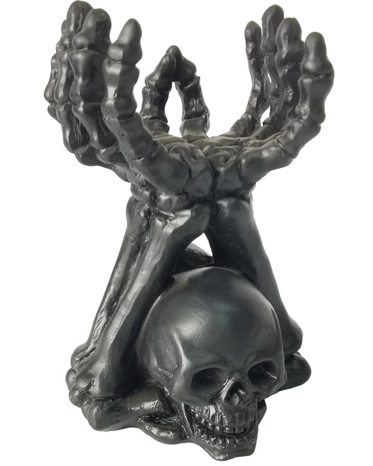 ZASEUCI Gothic Candle Holder & Hand Jewelry Holder – Skeleton Hand Organizer for Rings, Bracelets, Necklaces | Heavy-Duty Polyresin Display, Dark Decor for Halloween Gifts & Gothic Home Office