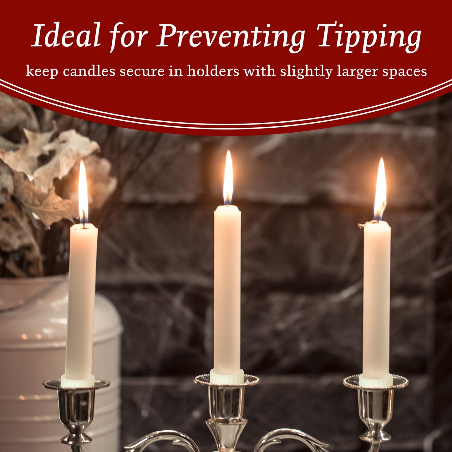 20pcs Silicone Candle Grippers Candles Hugger Rings Holders for Taper Candles & Candle Cups Rubber Gaskets for Peg Candle Holders