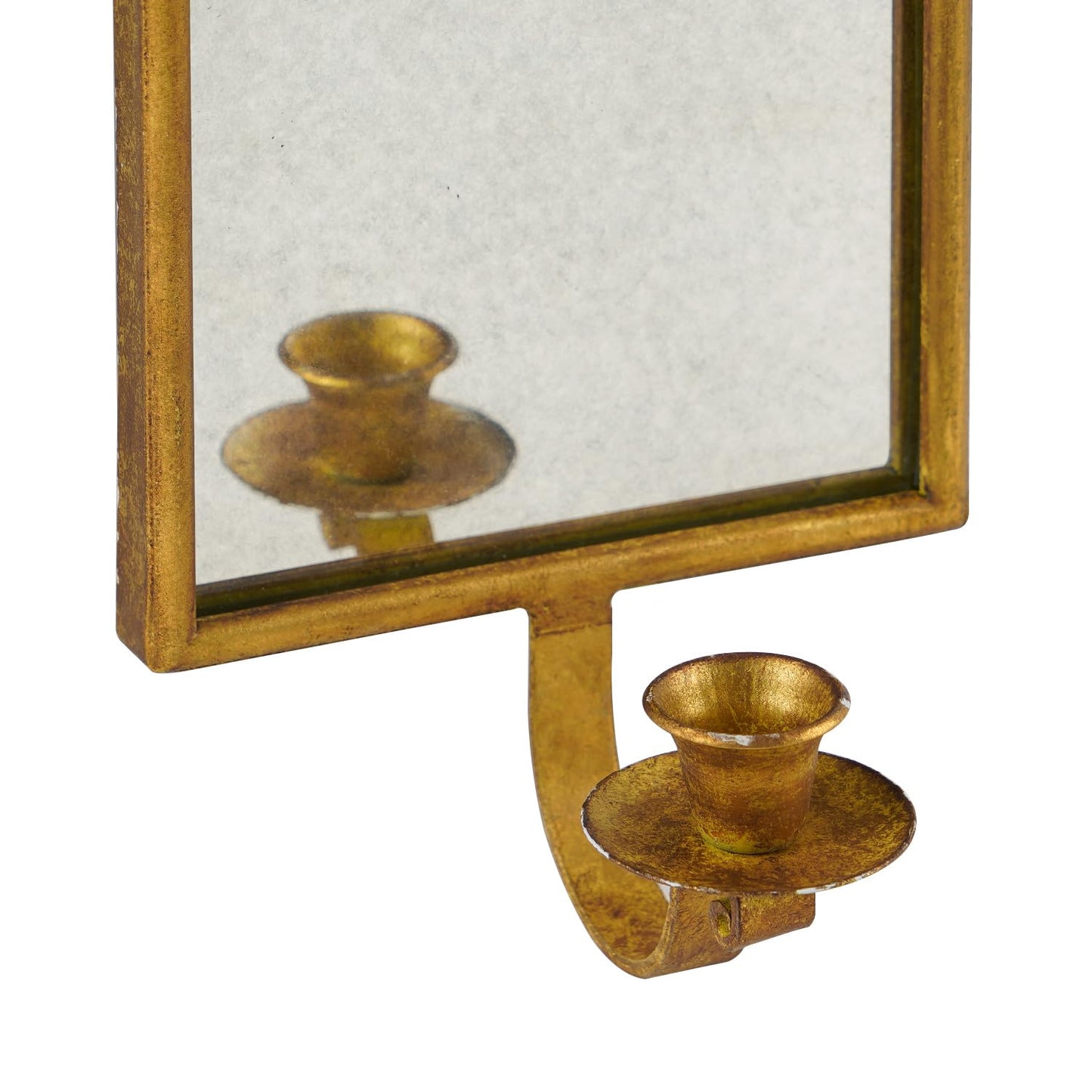 NIKKY HOME Antique Gold Wall Taper Candle Sconces Set of 2