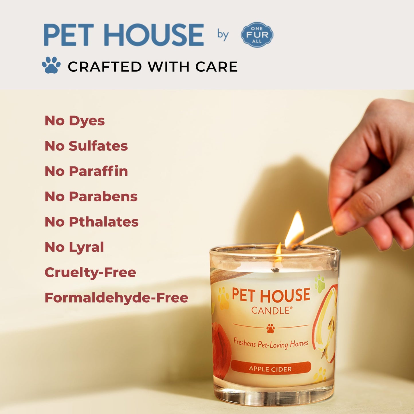 One Fur All Pet House Candle 2 Pack - Plant-Based/Soy - Clean Burning Scented, Long Lasting Pet Odor Candle for Home - Elderberry Jam