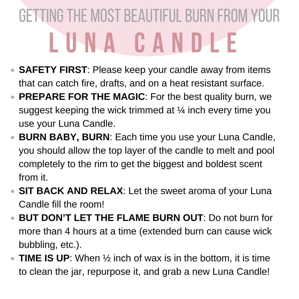 LUNA CANDLE CO. Simple Lavender Scented Jar Candle, Soy Wax, 11oz. Glass, Up to 110 Hours of Burn Time, Tranquility, Perfect for Yoga and Spa, Relax and Unwind, Made in The USA- Peaceful