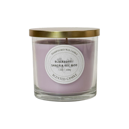 BlackBerry Sangria Scented Candle 13oz - CW Studio Color Glass Jar with Lid, Sweet Fruity Wine Aroma, Decorative Aromatherapy Candle for Home & Gift Giving (Up to 50 Hour Burn)
