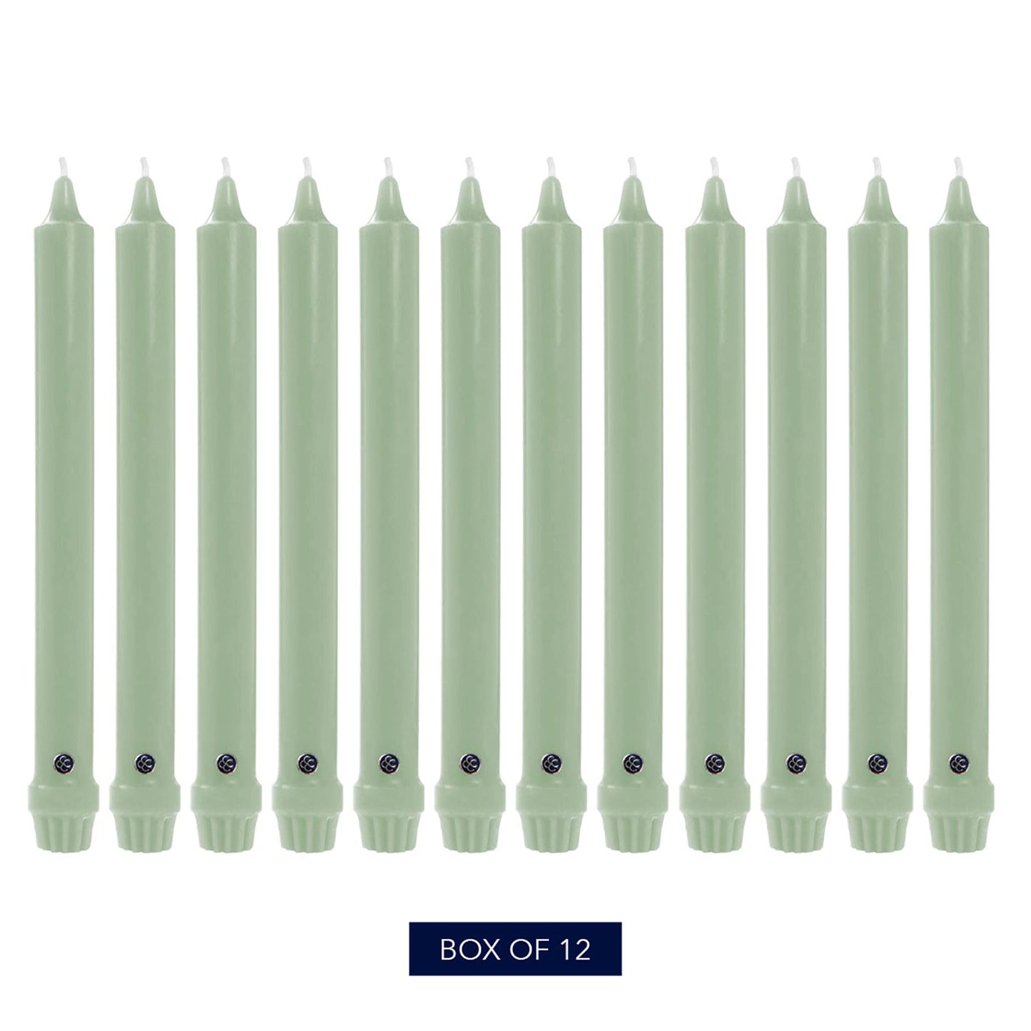 Colonial Candle Unscented Taper Candle, Classic Collection, Colonial Classic Green, 12 In, Pack of 12 - Up to 10 Hours Burn