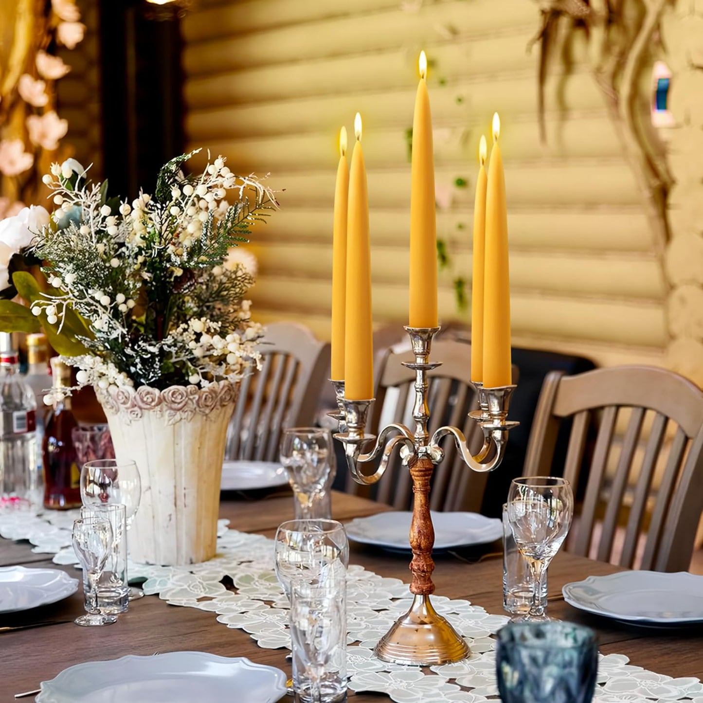 Beeswax Pillar Candles and Taper Candles and tealights Candles