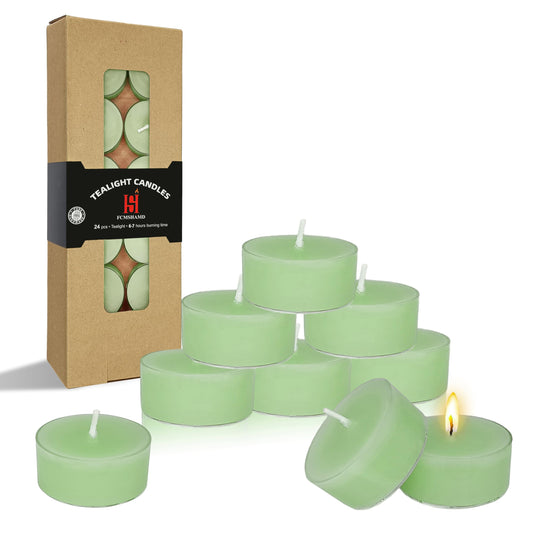 Peach Scented Tealight Candles, Pink Scent Tea Lights Candles Clear Cup, 12 Pack Colored Tealights Candle, 6 Hour Burn Time Tea Candles for Party, Decor, Spa, Shabbat