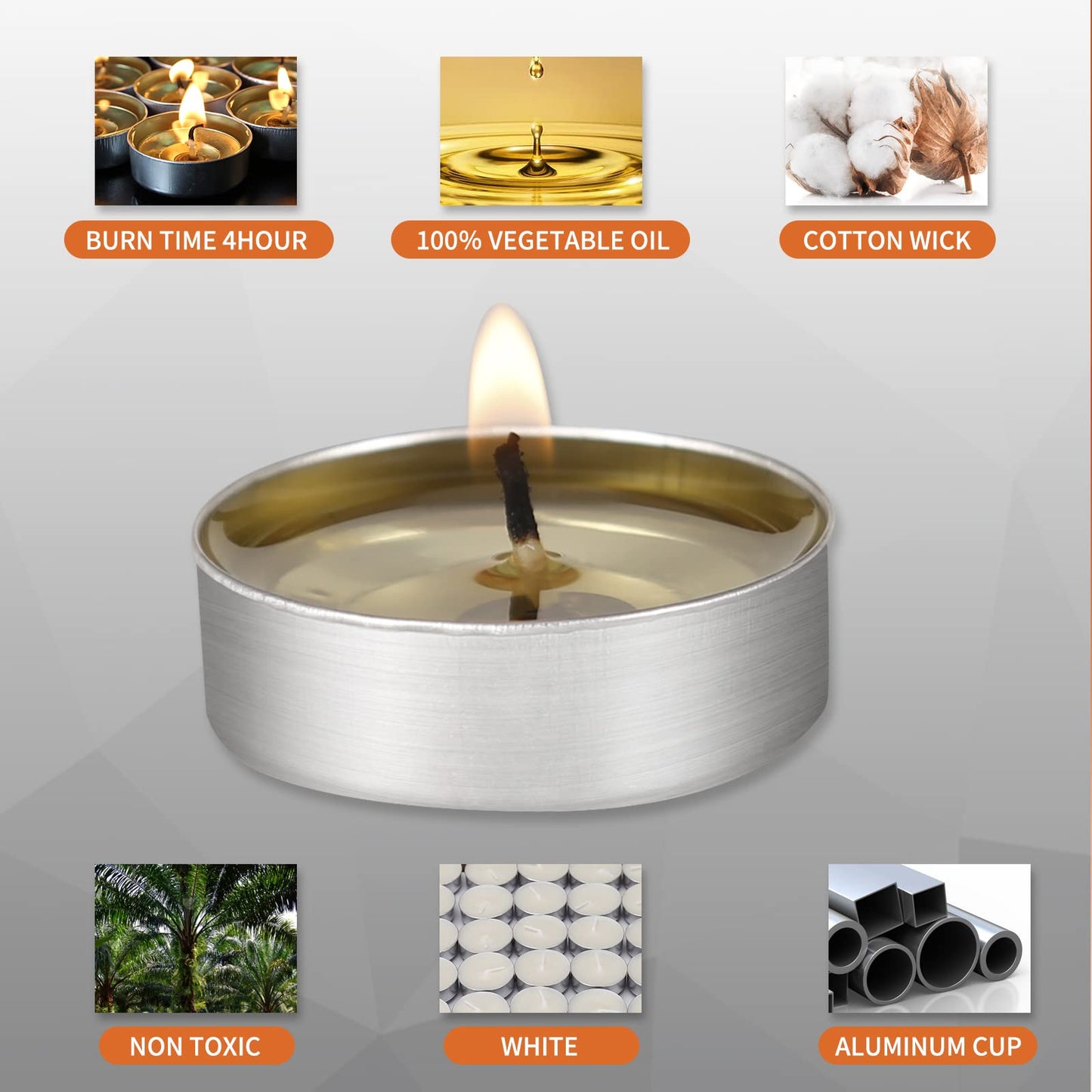 AlterEgo Unscented Tea Lights - 300 Pack Tealight Candles - 4+ Hour Burn Time - Clean-Burning White Palm Smokeless Votive Tealights Candles for Home, Shabbat & Anniversaries (300Packing)