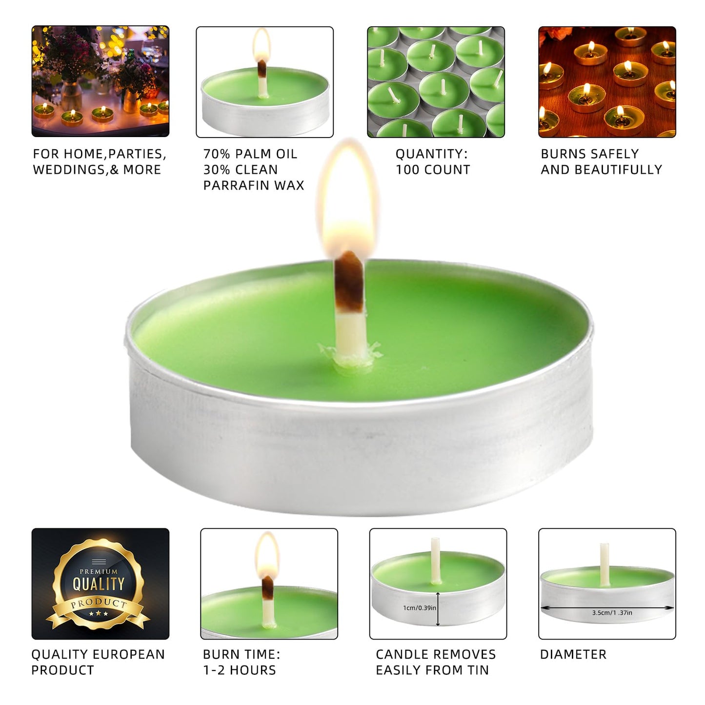Dyrfolm 100 Pack Tea Lights - Smokeless, Unscented, Dripless & Long Lasting Mini Tealight Candles for Home, Weddings, Party Decoration (Pink)