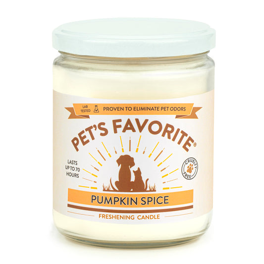 Pet's Favorite Air Freshener Candles, Clean Burning Pet Friendly Candles with a Natural Fiber Wick and 70 Hour Burn Time, Pumpkin Spice Pack of 1