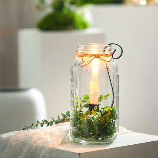 Mason Jar Taper Candle Holder Insert, 2 Pack Farmhouse Iron Hook Candle Holders for 2qt Jars, Rustic Vintage Wedding Table Centerpiece, Fall Home Decor Fit Glass Vases(3 x 7)
