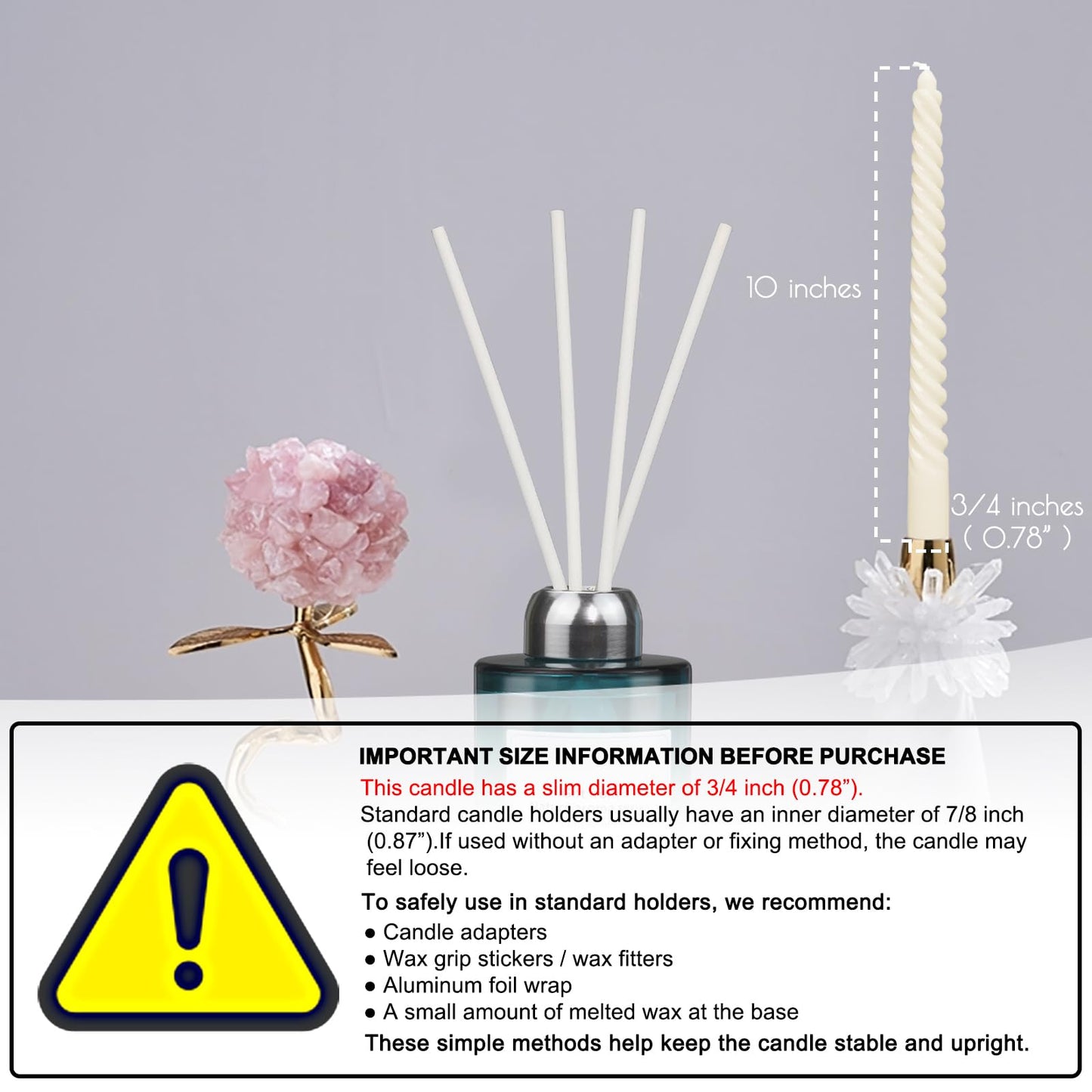 Tipgute 10 Pack Ivory Spiral Taper Candles 3/4×10 Inch – Dripless Smokeless Unscented Long Twisted Tapered Candle Sticks for Wedding Dinner Home Decor Advent Christmas – Cream Candlesticks