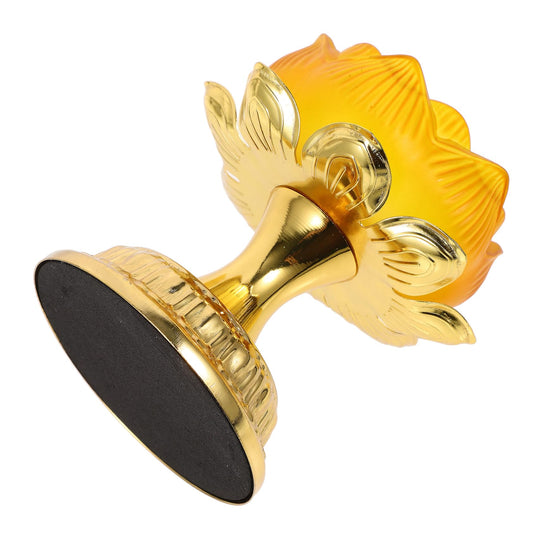 ETHZZLE Alloy Lotus Candle Holder with Imitation Colored Glaze Vintage Butter Lamp Stand for Buddhist Altars Meditation Festivals Weddings Decorative Tealight Oil Lamp