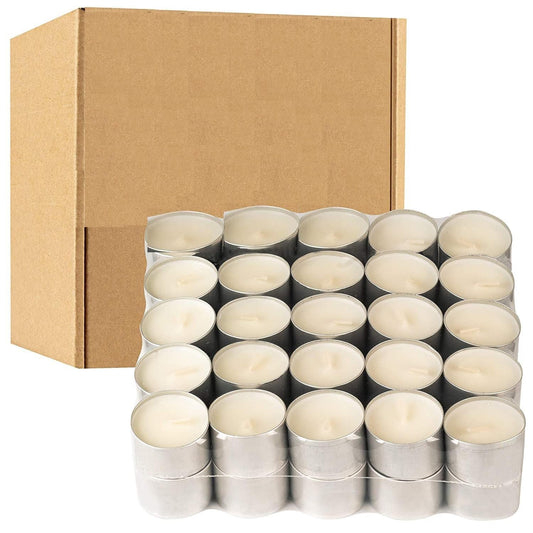 Tealight Candles 100% Pure Wax, Unscented, Long Burning Tealight, 9 Hours Burn time, White Unscented Tea Light Candles (Pack of 200)